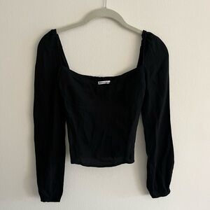 Reformation Reign sweetheart neckline long sleeve top size 0